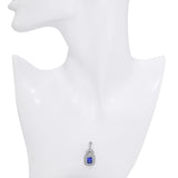 Platinum 2.57ct Ceylon Deep Royal Blue Sapphire & Diamond Pendant