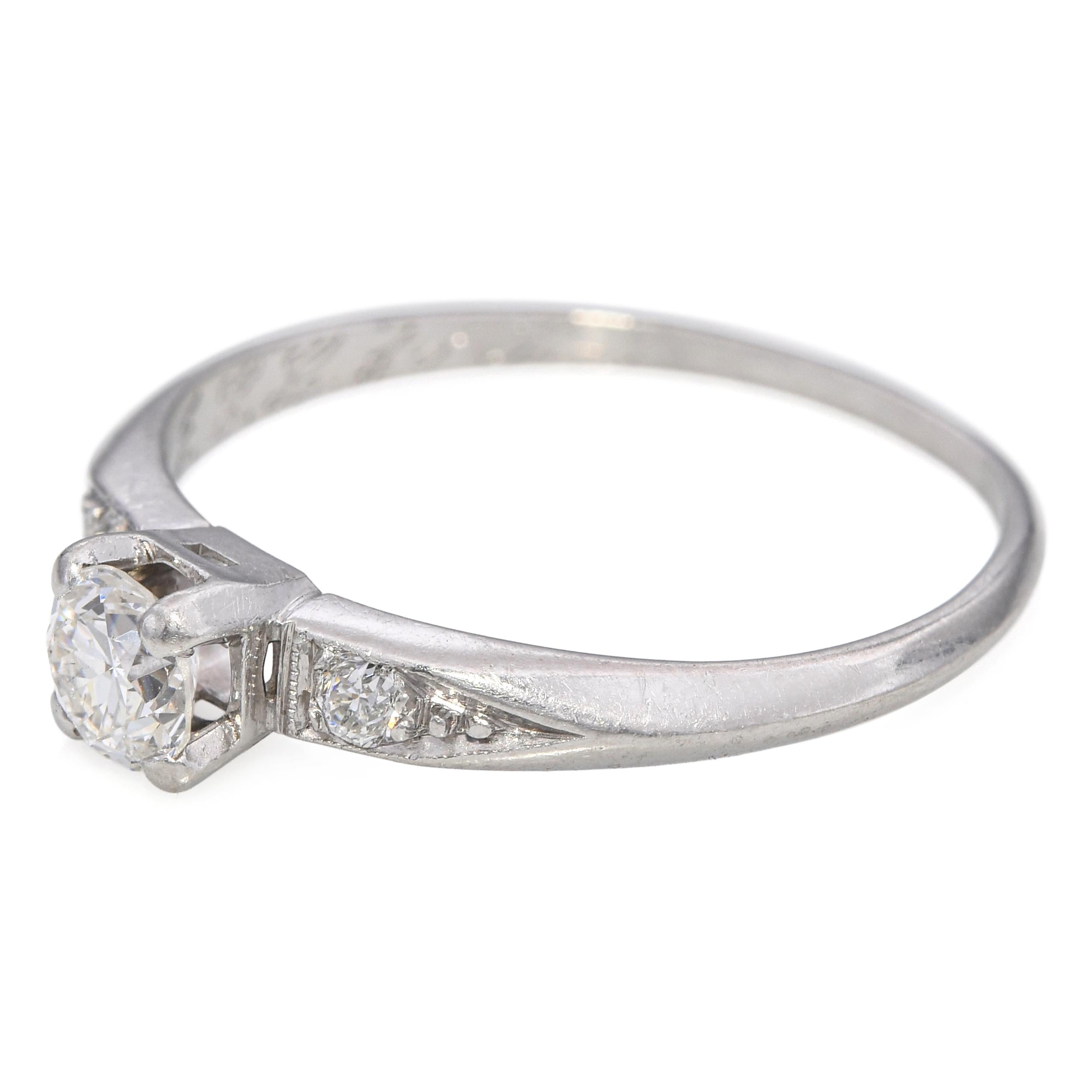 Antique Platinum 0.30tcw Diamond Engagement Ring