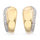 Vintage 18k Yellow Gold Diamond Huggie Earrings