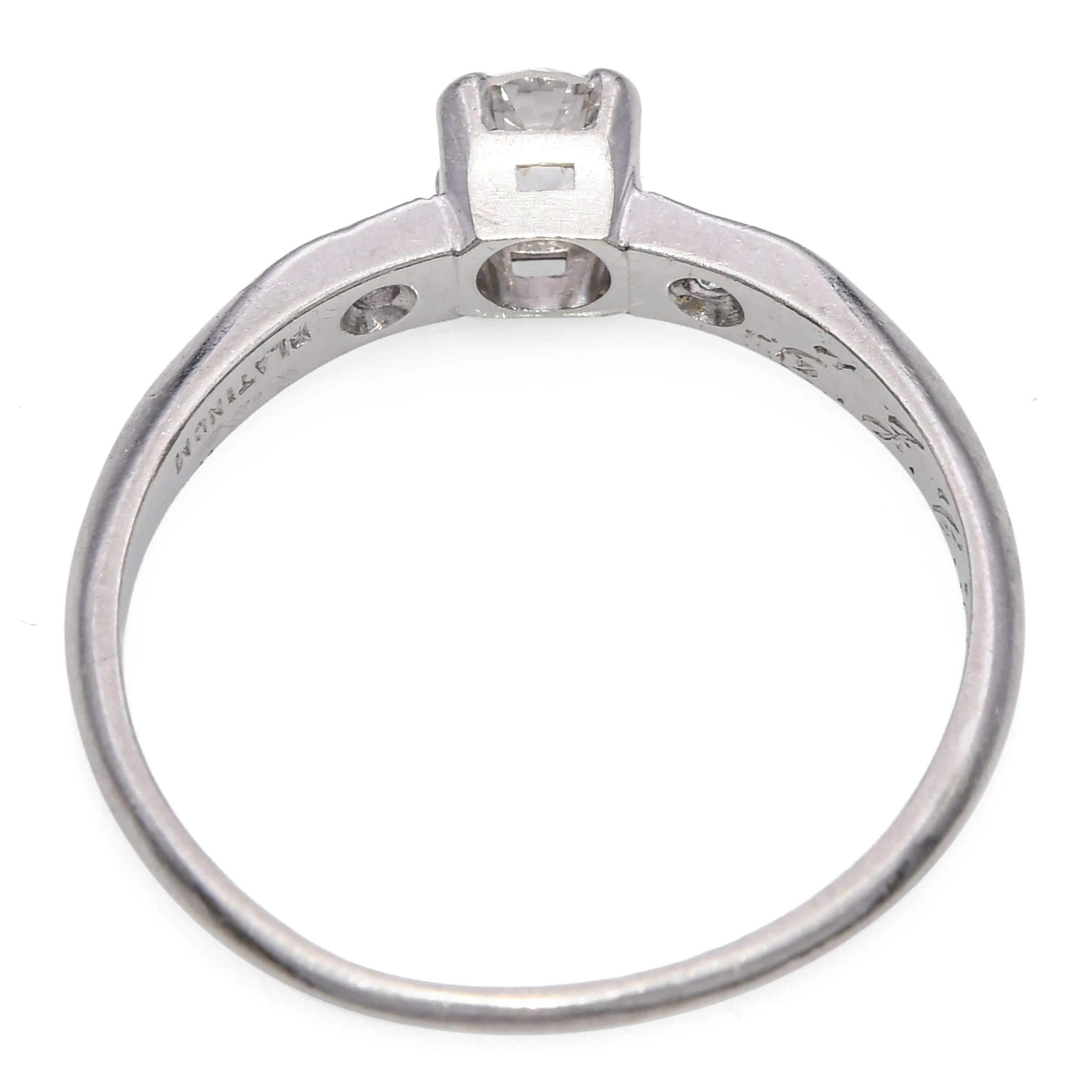 Antique Platinum 0.30tcw Diamond Engagement Ring