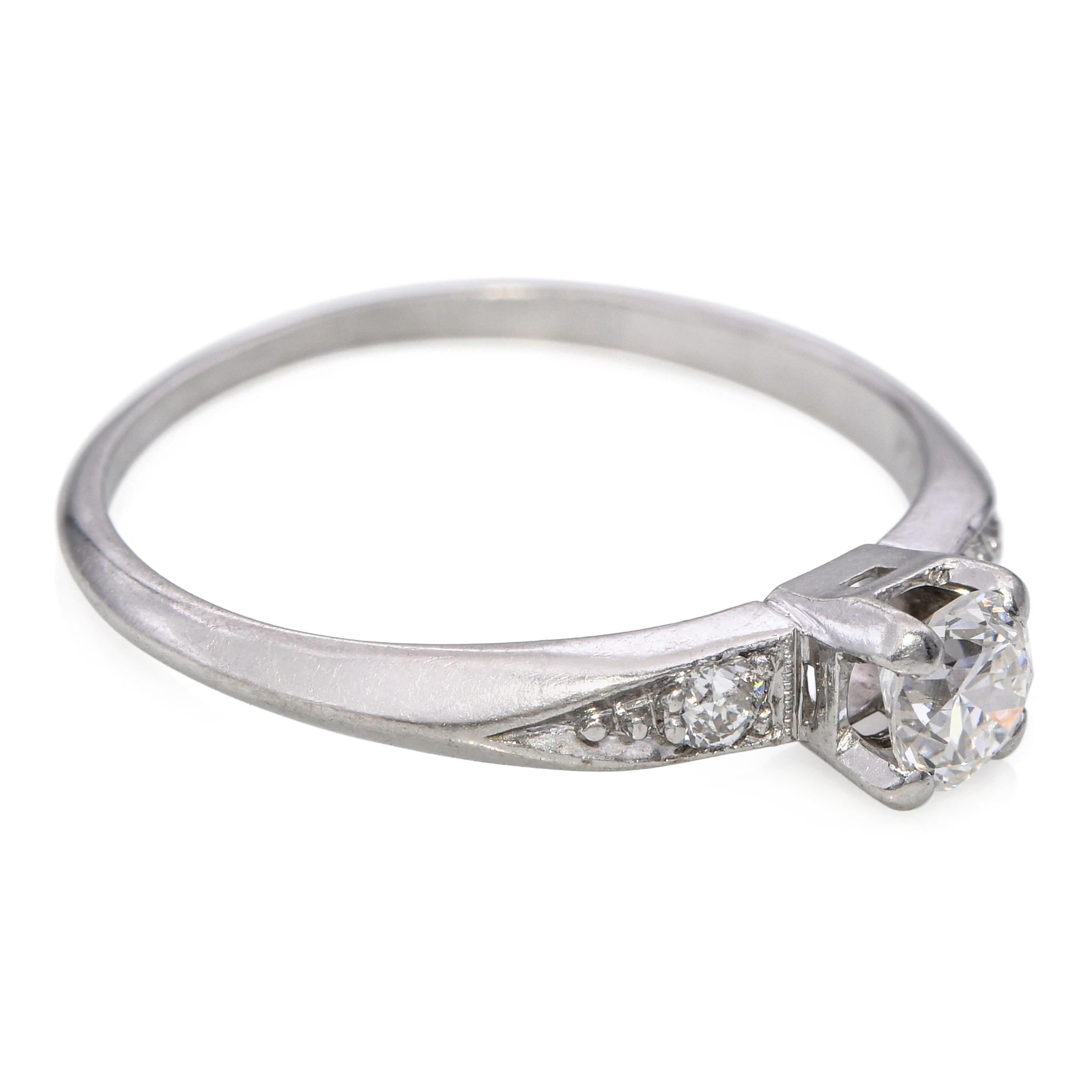 Antique Platinum 0.30tcw Diamond Engagement Ring