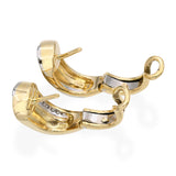 Vintage 18k Yellow Gold Diamond Huggie Earrings