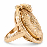 Antique 13k Yellow Gold Diamond Snake and Shooting Star Ring