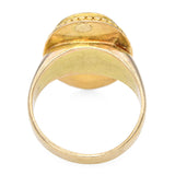 Vintage Yellow Gold Green Jade Ring