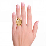 Antique 13k Yellow Gold Diamond Snake and Shooting Star Ring