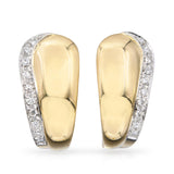 Vintage 18k Yellow Gold Diamond Huggie Earrings