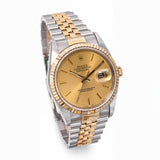 Vintage 1989 Rolex Datejust Two Tone Automatic Watch Ref 16233