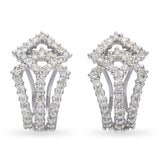 18k White Gold 1.00tcw Diamond Geometric Design Earrings