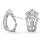 18k White Gold 1.00tcw Diamond Geometric Design Earrings