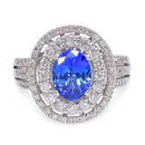14k White Gold 1.55ct Tanzanite & Diamond Ring