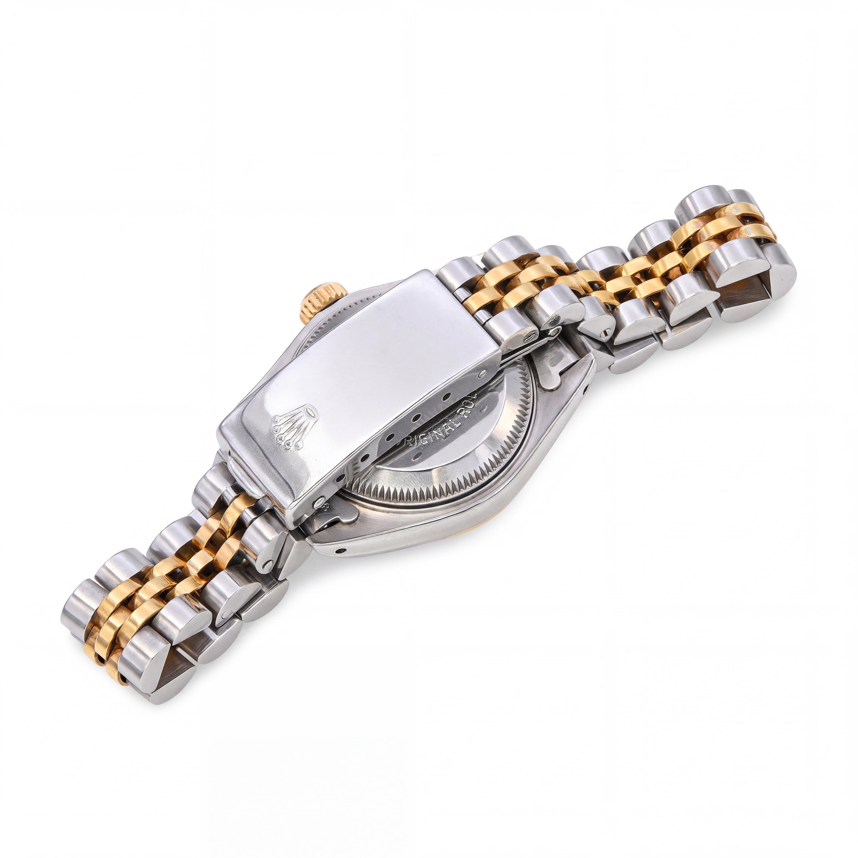 1989 Rolex Two Tone Datejust Diamond Dial Automatic Ladies Watch Ref 69173