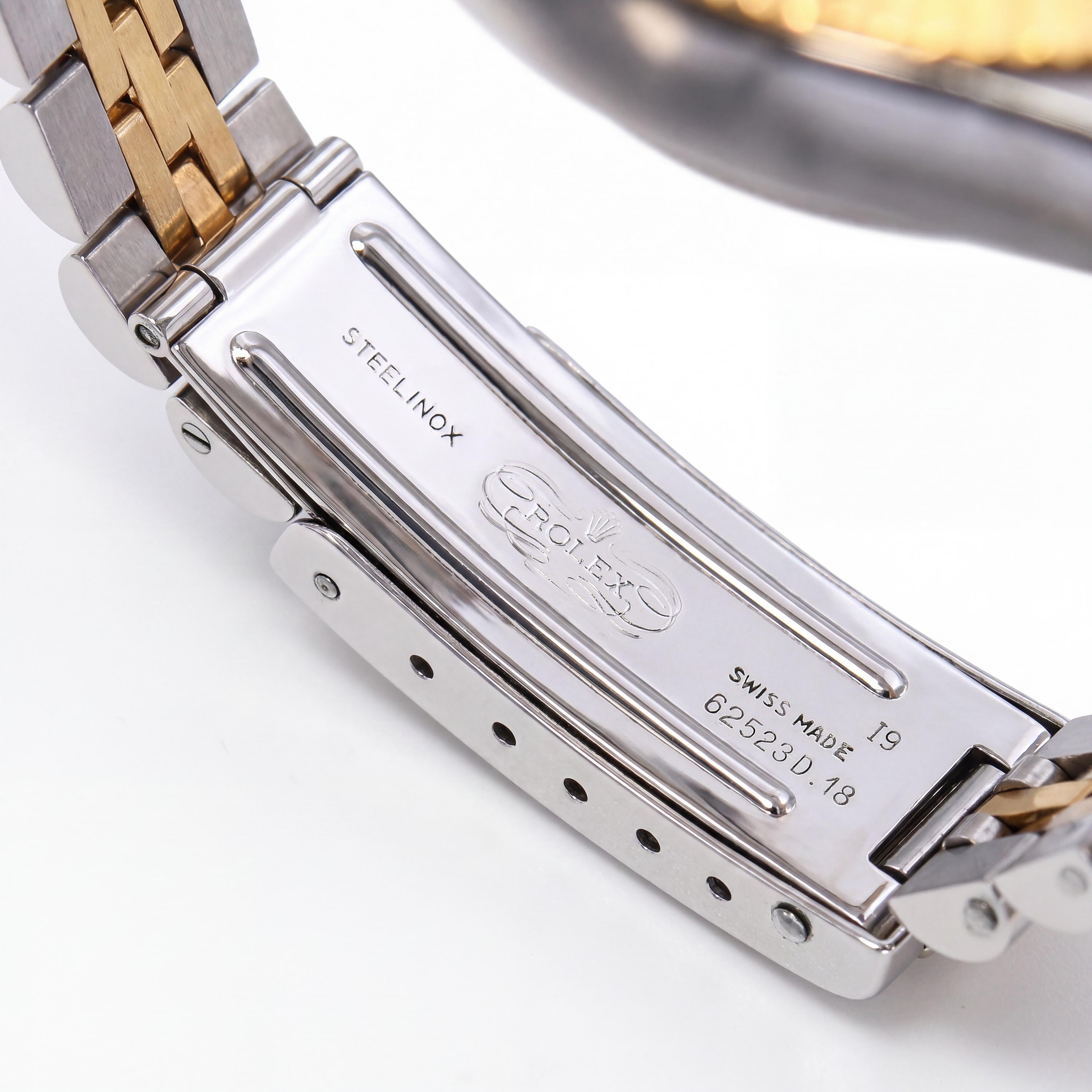 1989 Rolex Two Tone Datejust Diamond Dial Automatic Ladies Watch Ref 69173
