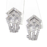 18k White Gold 1.00tcw Diamond Geometric Design Earrings