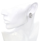 18k White Gold 1.00tcw Diamond Geometric Design Earrings