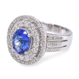 14k White Gold 1.55ct Tanzanite & Diamond Ring