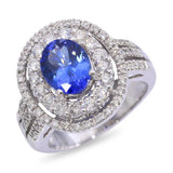 14k White Gold 1.55ct Tanzanite & Diamond Ring