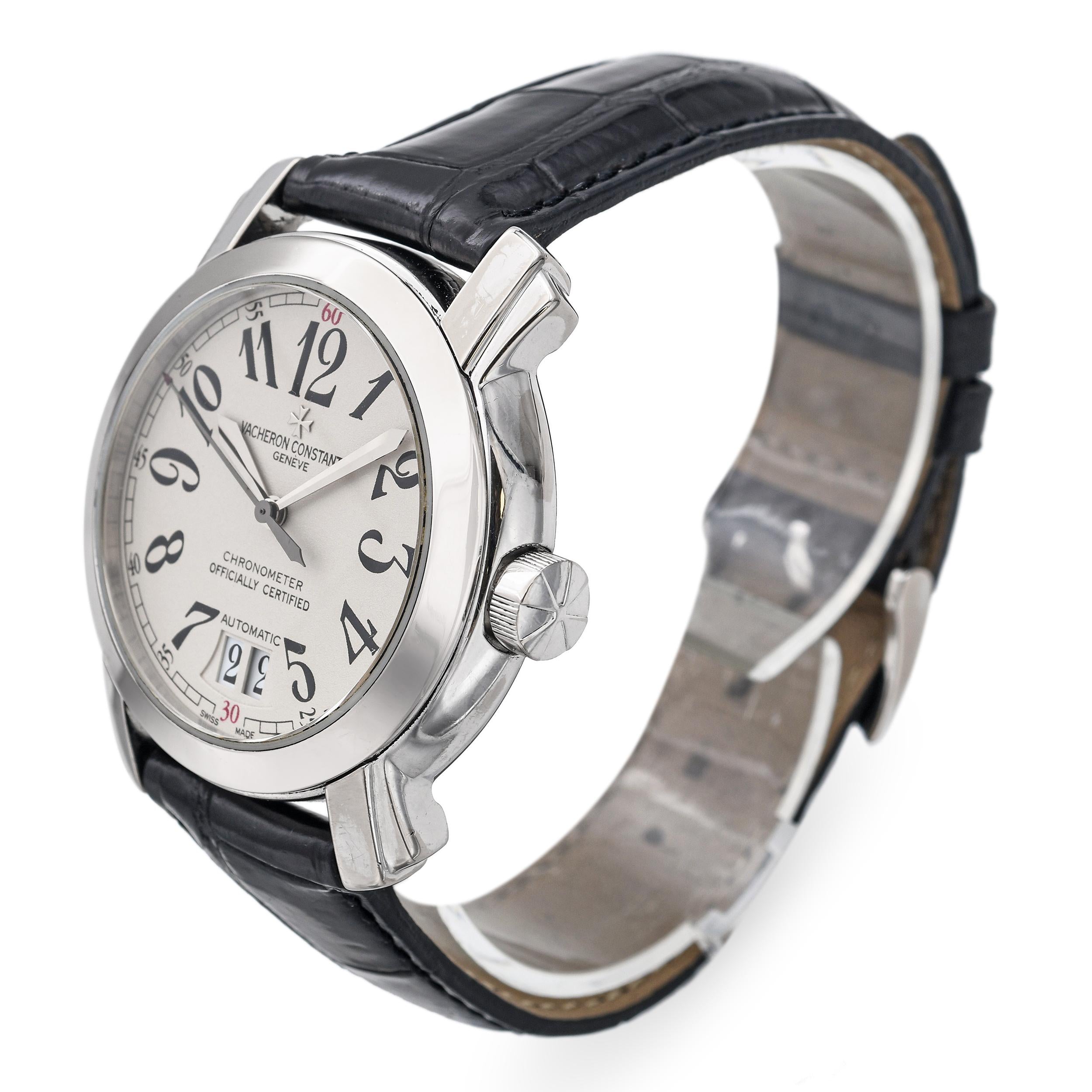 Vacheron Constantin Malte 18k White Gold Skeleton Date Automatic Men's Watch