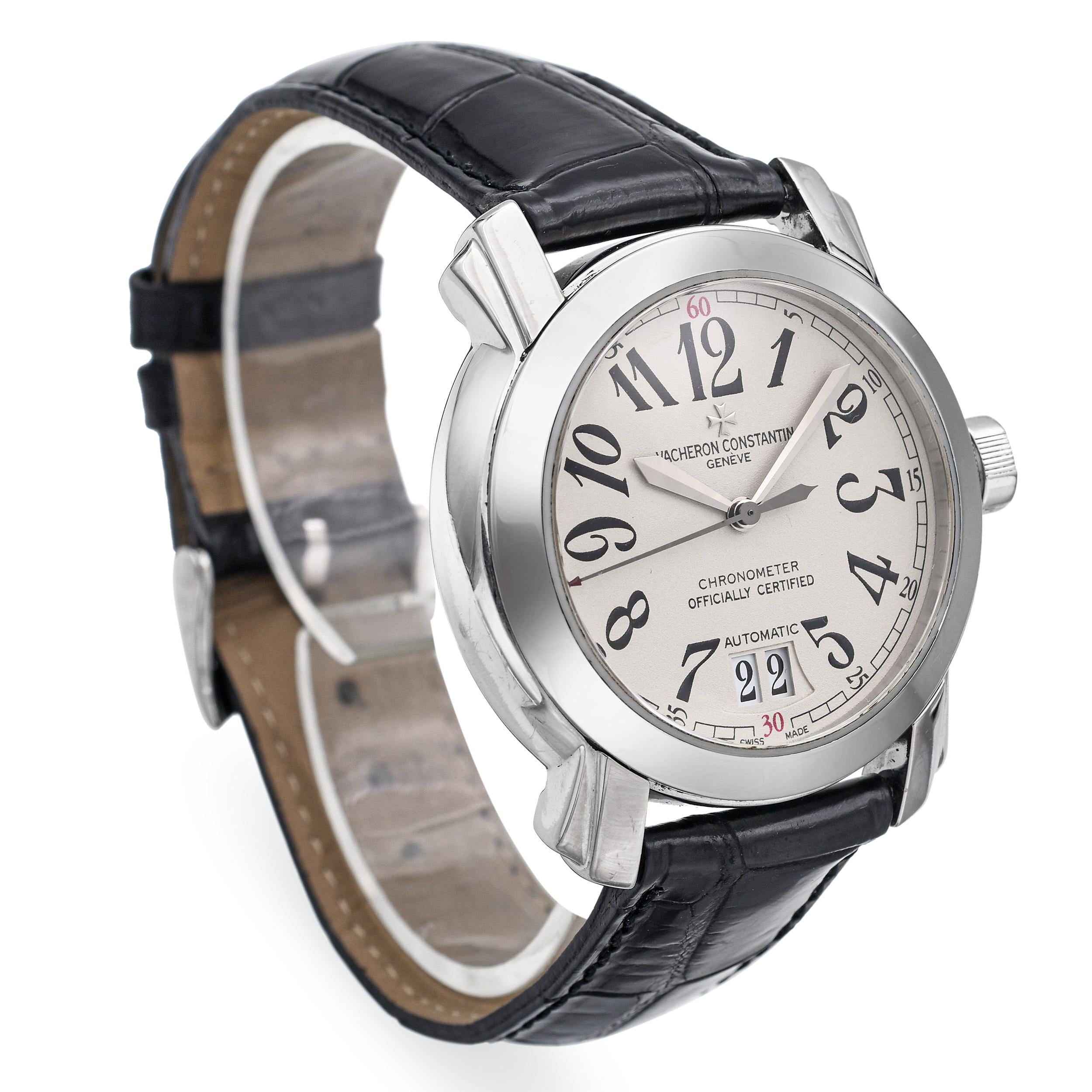 Vacheron Constantin Malte 18k White Gold Skeleton Date Automatic Men's Watch