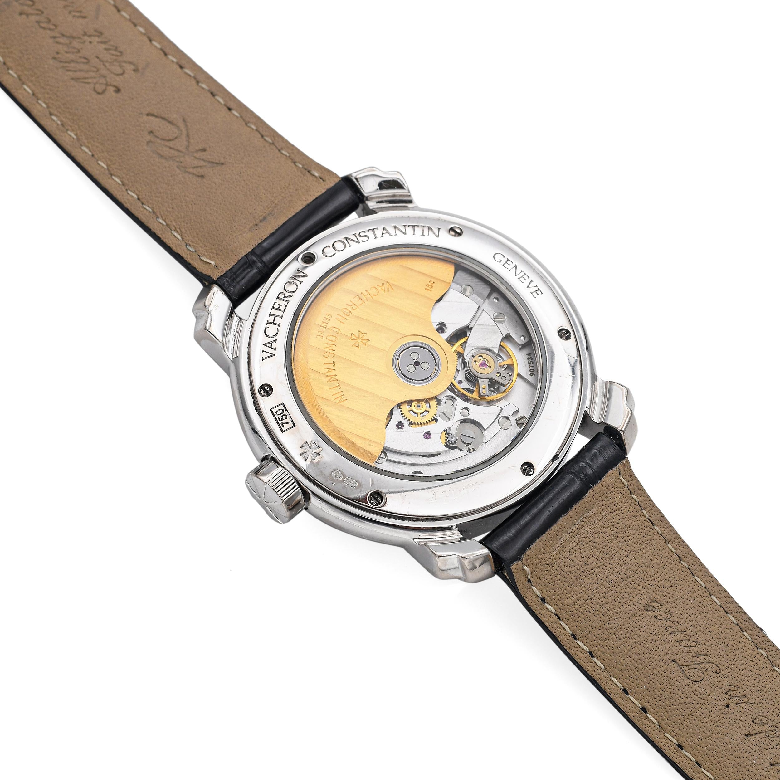 Vacheron Constantin Malte 18k White Gold Skeleton Date Automatic Men's Watch