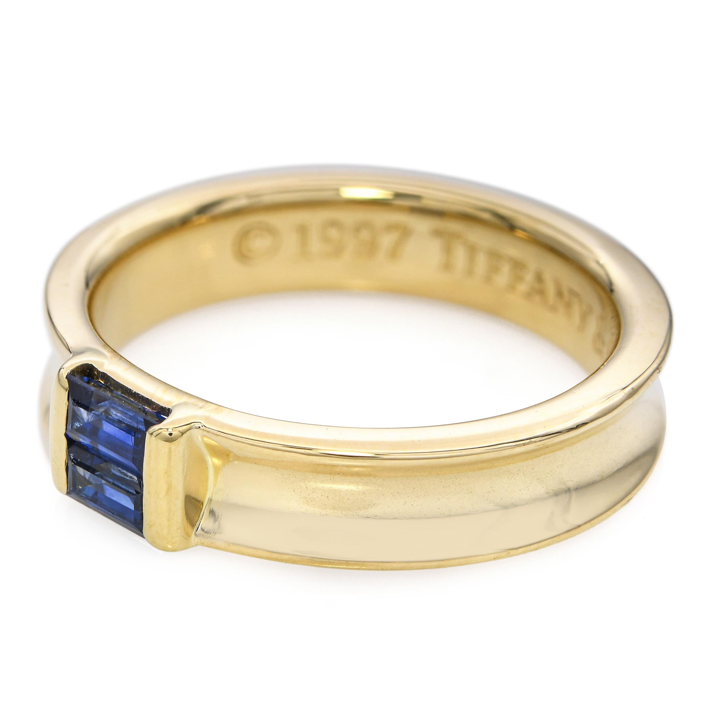 Tiffany & Co. 18k Yellow Gold Sapphire Band Ring
