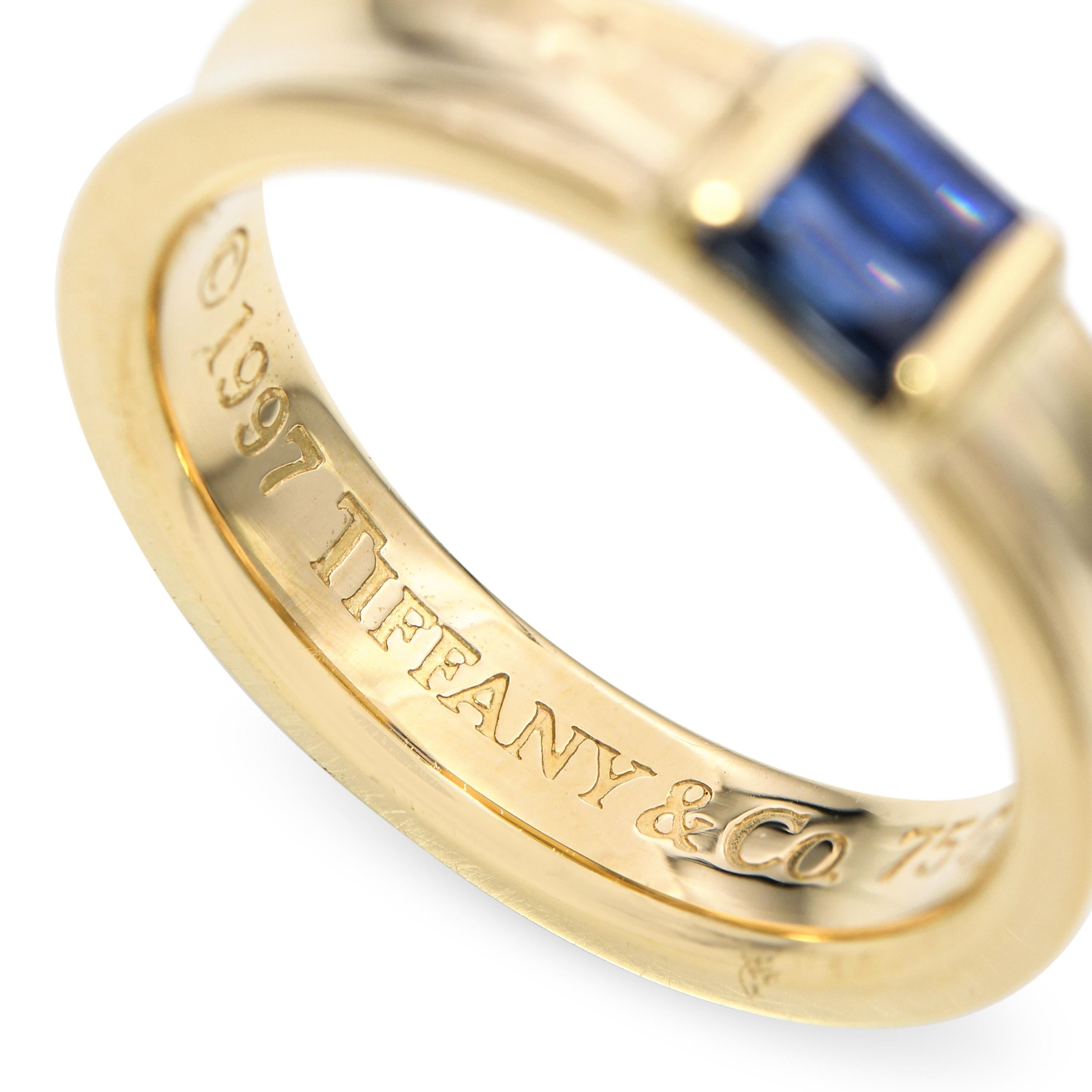 Tiffany & Co. 18k Yellow Gold Sapphire Band Ring