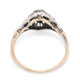 Antique Yellow Gold & Silver Topped .40ct Diamond & Sapphire Ring