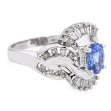 14k White Gold Tanzanite and Diamond Ring