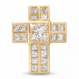 18k Yellow Gold 2.55tcw I VS Diamond Cross Pendant