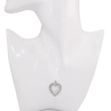 Vintage 13k White Gold Diamond Heart Shape Pendant
