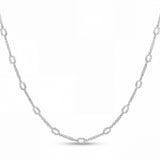 18k White Gold Diamond Link Art Deco Style Necklace