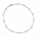 18k White Gold Diamond Link Art Deco Style Necklace