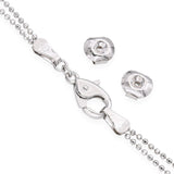 Platinum Bead with Diamond-Cut Accents Necklace and Dangle Earrings Set