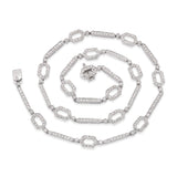 18k White Gold Diamond Link Art Deco Style Necklace