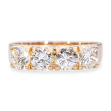 Vintage 18k Yellow Gold 1.02tcw Diamond Four Stone Ring