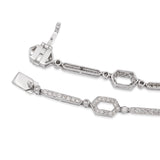 18k White Gold Diamond Link Art Deco Style Necklace