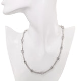 18k White Gold Diamond Link Art Deco Style Necklace