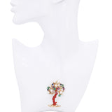 Vintage 14k Yellow Gold Ox Blood Coral and Multi-Stone Tree Brooch