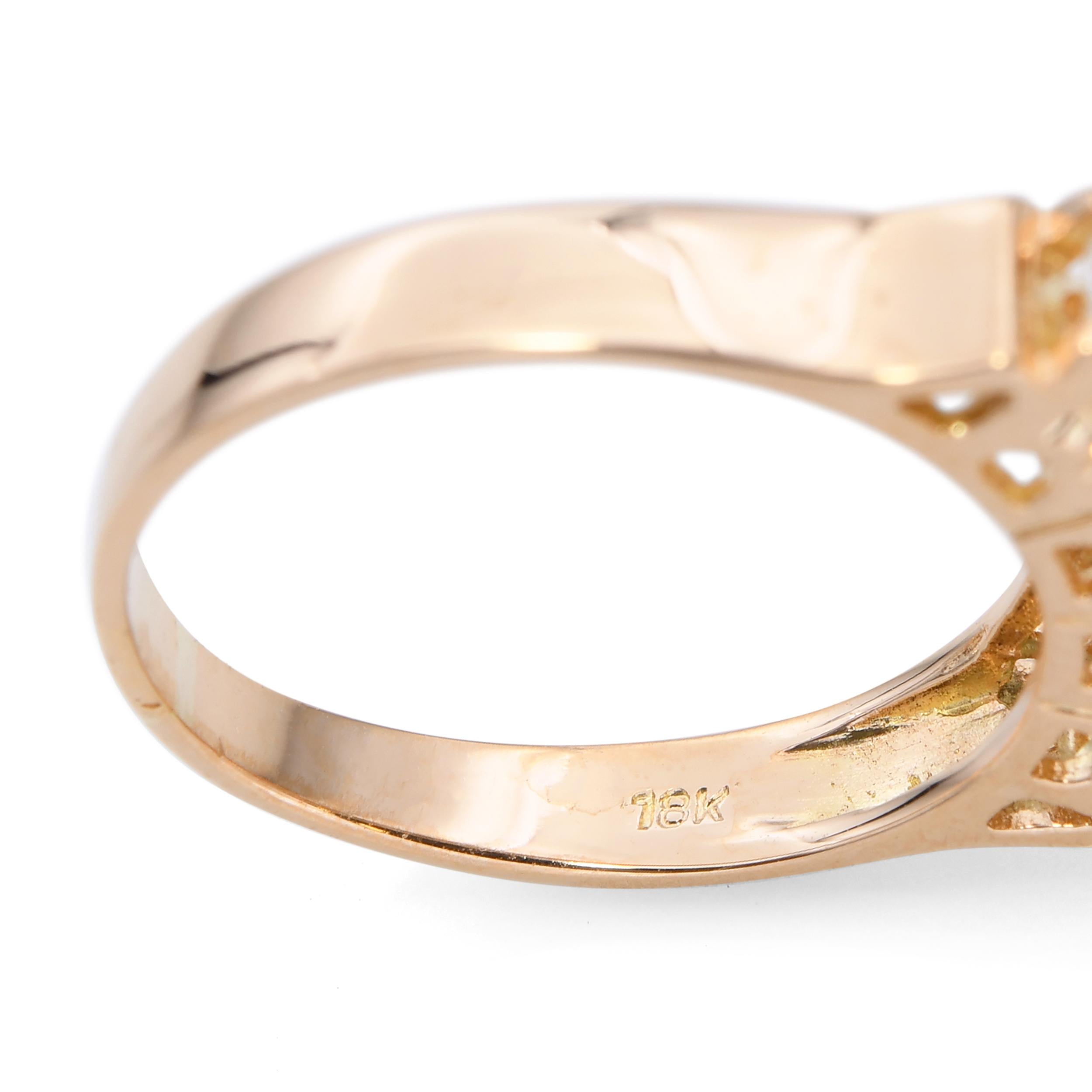 Vintage 18k Yellow Gold 1.02tcw Diamond Four Stone Ring