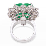 Vintage Platinum GIA Minor 11.41ct Colombian Emerald & 4.2tcw H Vs1 Diamond Ring