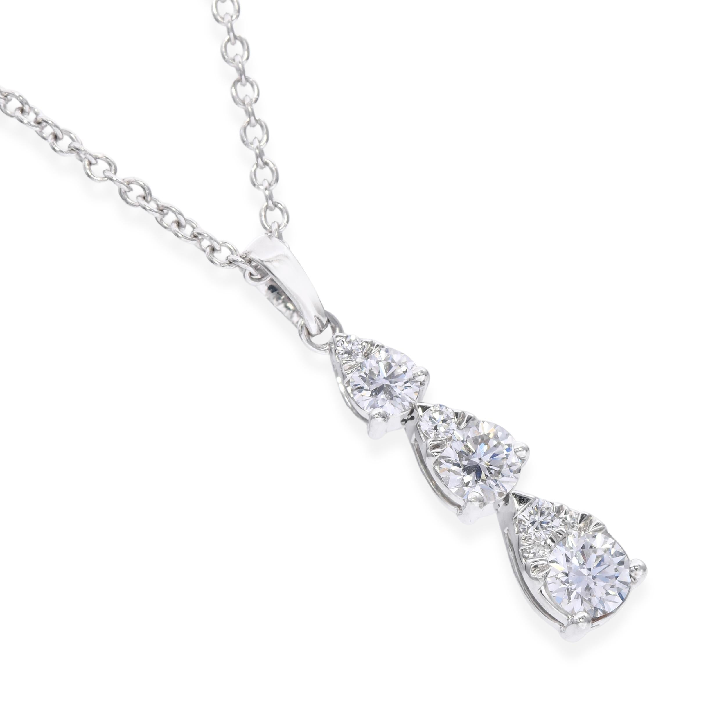 14k White Gold 0.25tcw H VS Diamond Drop Pendant Necklace