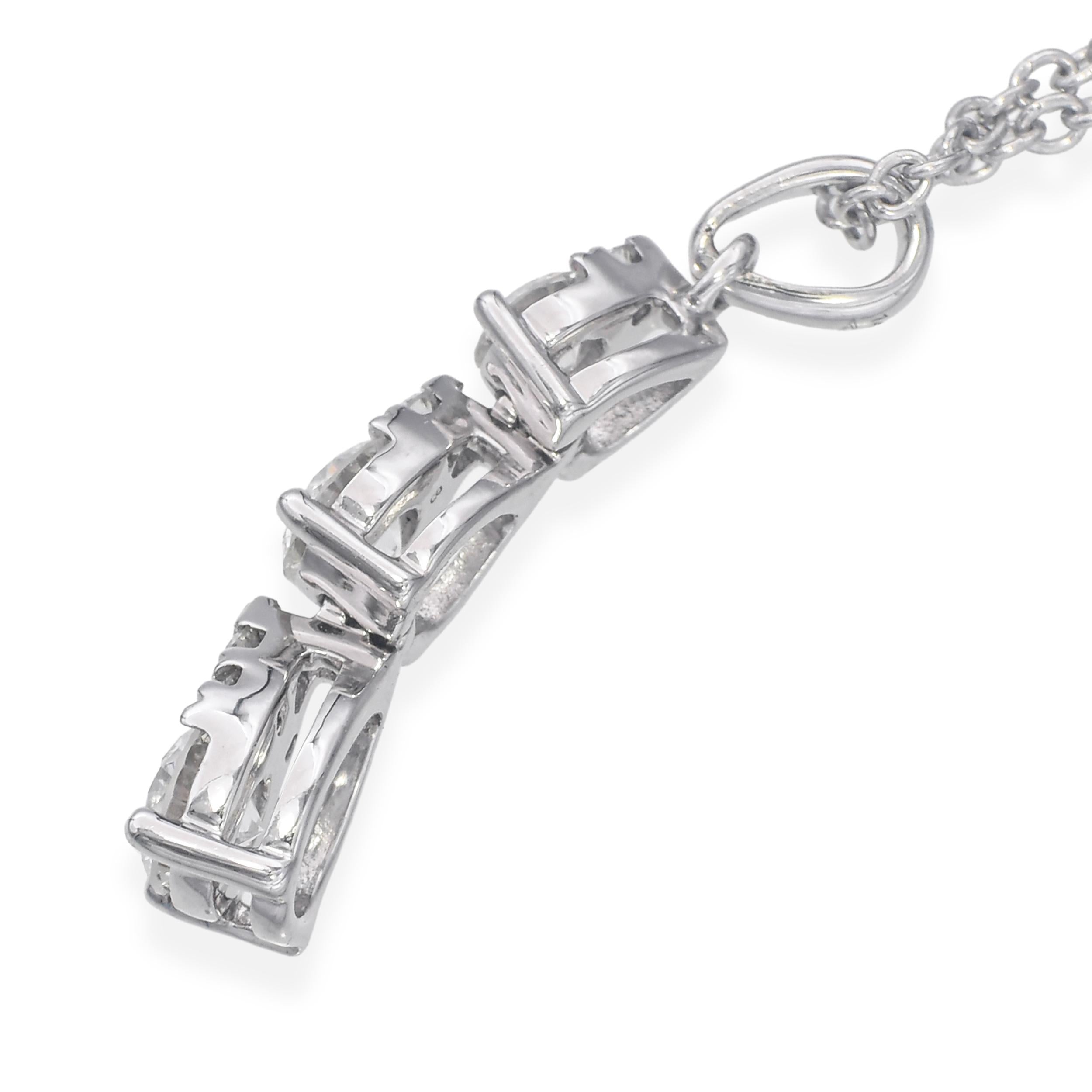 14k White Gold 0.25tcw H VS Diamond Drop Pendant Necklace