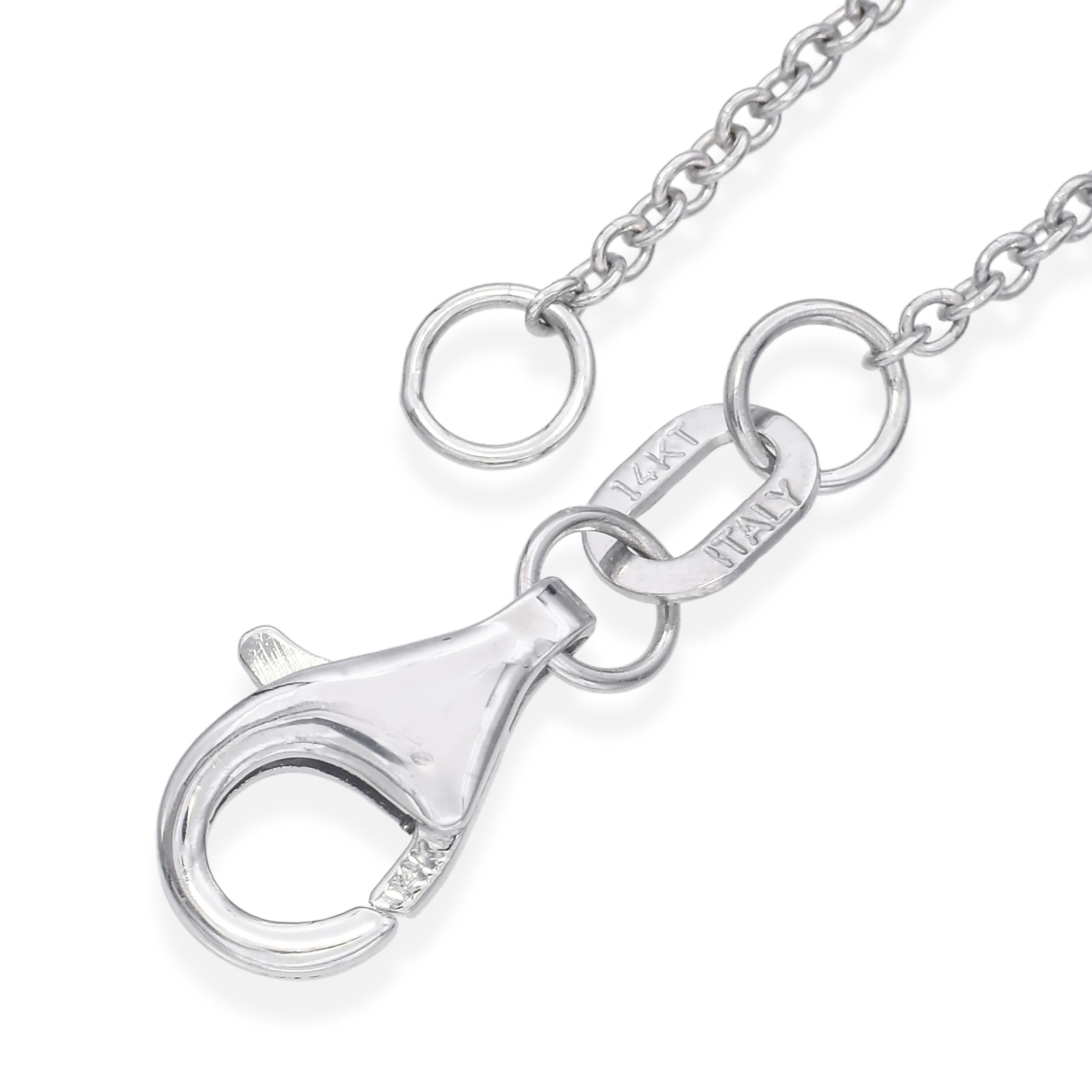 14k White Gold 0.25tcw H VS Diamond Drop Pendant Necklace