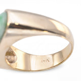 Vintage Yellow Gold 3.15ct Green Jade Signet Style Ring