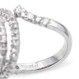 18k White Gold 8ct Cabochon Sapphire and Diamond Spiral Ring