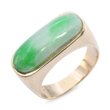 Vintage Yellow Gold 3.15ct Green Jade Signet Style Ring