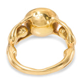 18k Yellow Gold Blue Green Tourmaline Sculptural Figural Ring GIA