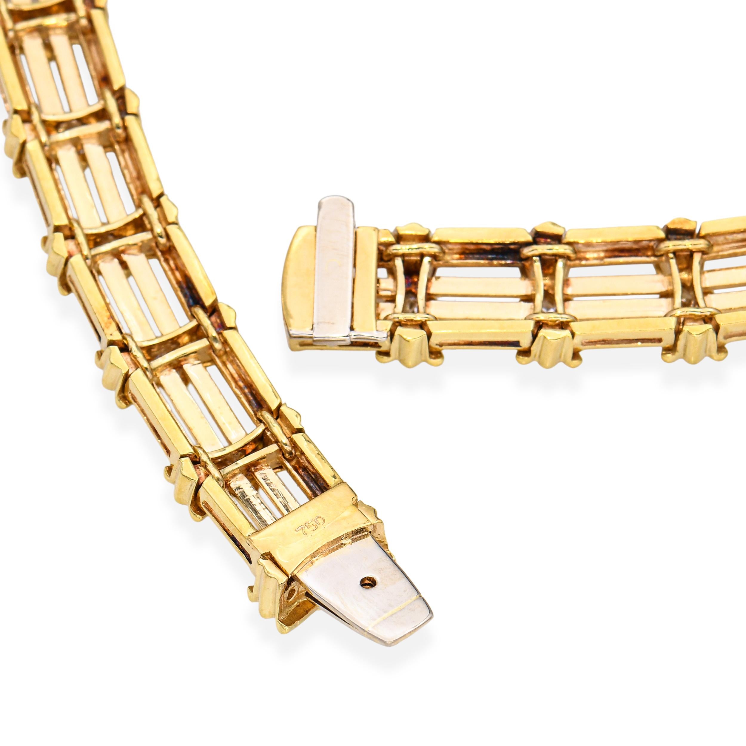 Vintage 18K Yellow Gold 13.55ctw Diamond Collar Necklace
