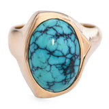 Cherokee artist Lee Epperson 14k Yellow Gold Turquoise Ring