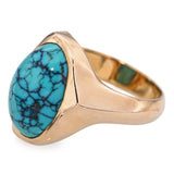 Cherokee artist Lee Epperson 14k Yellow Gold Turquoise Ring
