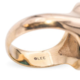 Cherokee artist Lee Epperson 14k Yellow Gold Turquoise Ring